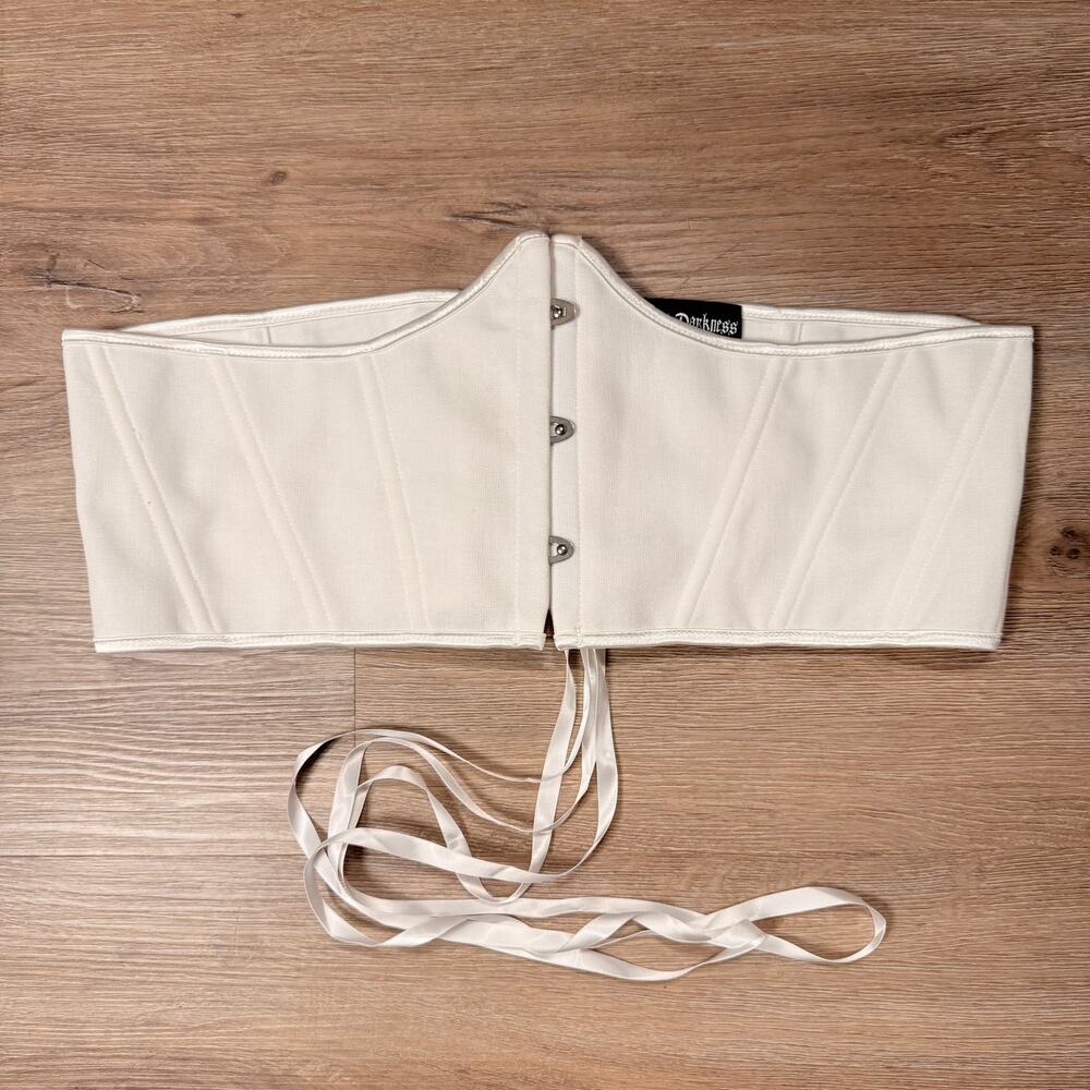 Scarlet Darkness White Lace-Up Corset Waist Belt, US 16, New With Tags
